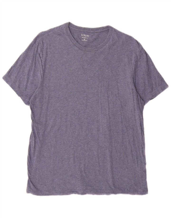 J. Crew Damen Broken In T-Shirt-Oberteil aus mittelblau gesprenkelter Baumwolle