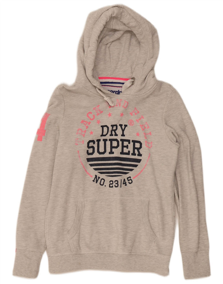 Superdry Herren Grafik-Kapuzenpullover aus mittelgrauer Baumwolle