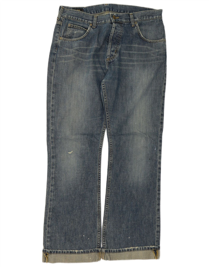 Lee Damen Denver Distressed Bootcut Jeans W36 L31 Blaue Baumwolle