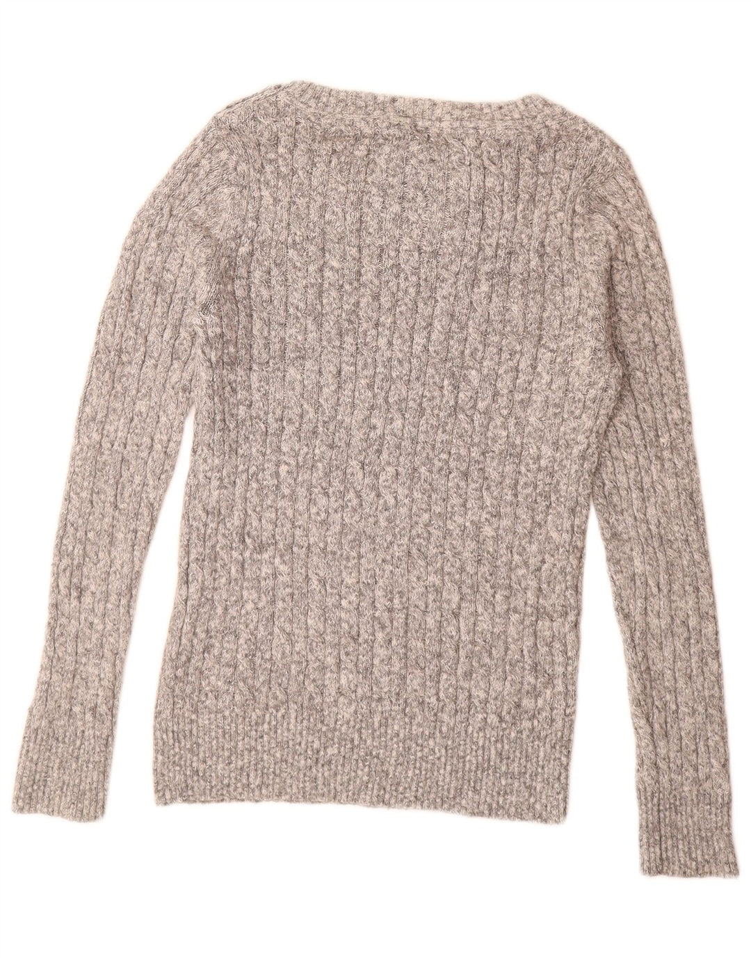 SUPERDRY Damen-Pullover mit U-Boot-Ausschnitt, UK-Größe 44, Größe L, grau meliert, Baumwolle
