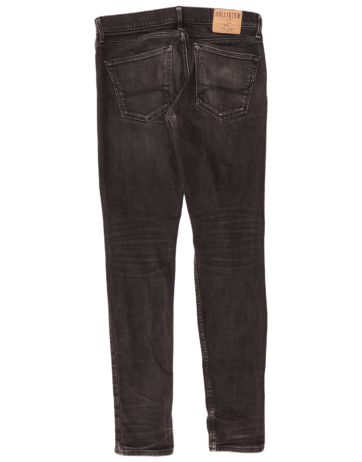 HOLLISTER Herren Skinny Jeans W32 L34 Schwarze Baumwolle