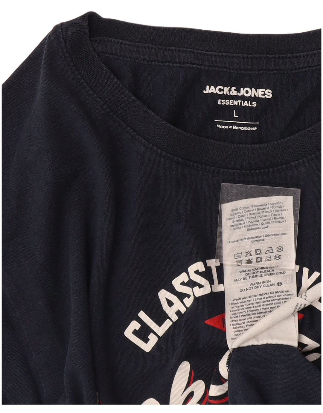 Jack & Jones Herren-T-Shirt mit Grafik, groß, marineblau, Baumwolle