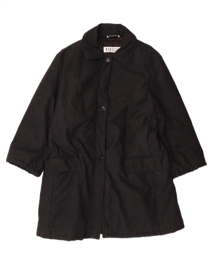 MARELLA Womens Windbreaker Coat UK 16 Large Black Polyester