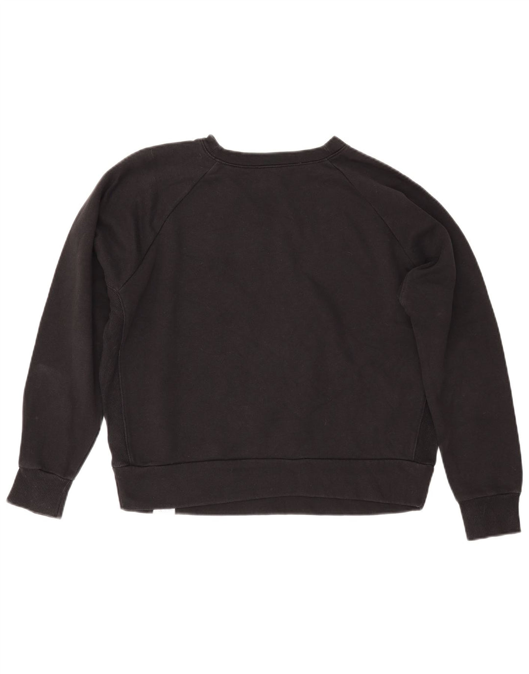 REEBOK Damen Grafik-Sweatshirt-Pullover UK 14 Mittelschwarze Baumwolle