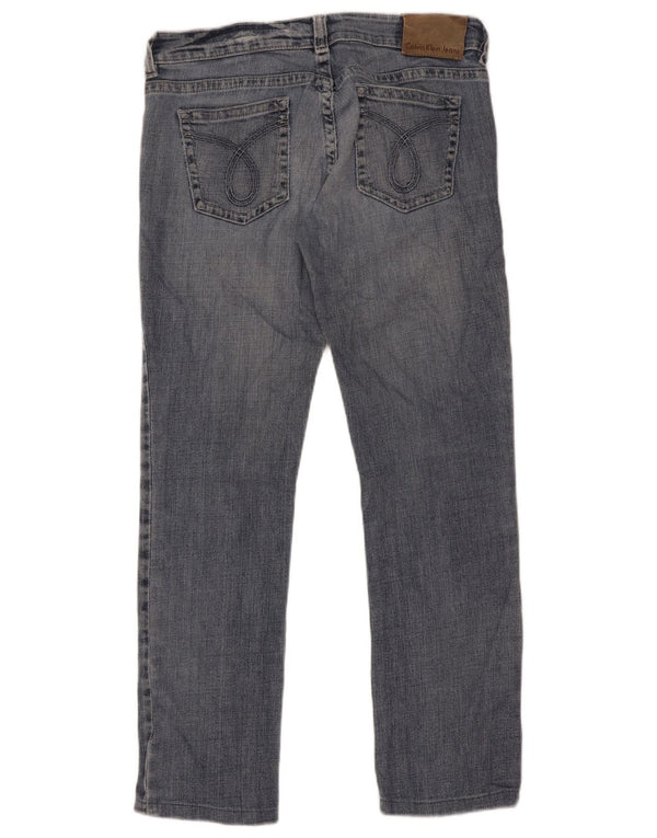 Calvin Klein Damen Straight Jeans W30 L28 Blau
