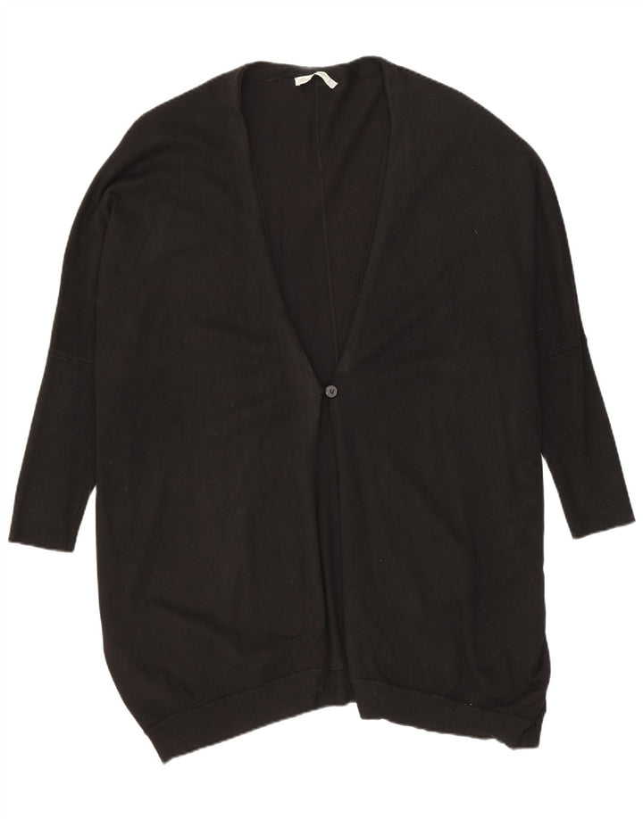 Zara Damen Longline Cardigan Pullover UK 14 Medium Schwarz