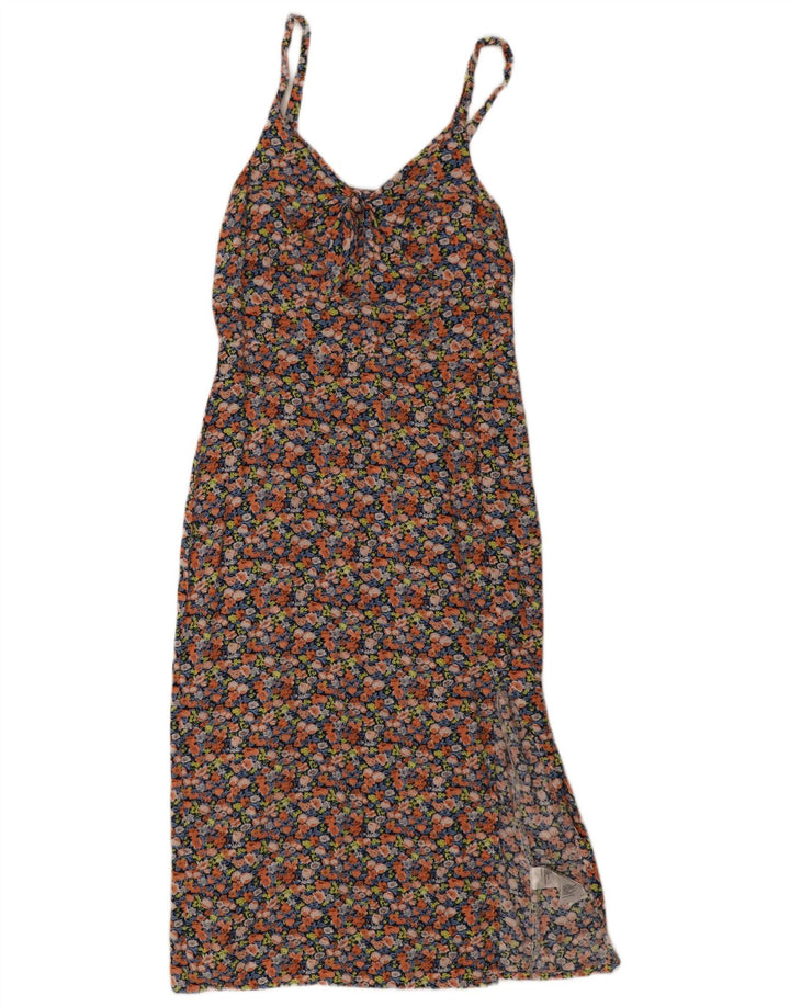 Oasis Slip-Kleid für Damen, Größe M, mehrfarbig, Blumenmuster, Viskose, UK 42