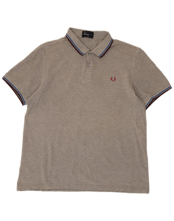 Fred Perry Herren Slim Fit Poloshirt XL Grau Baumwolle