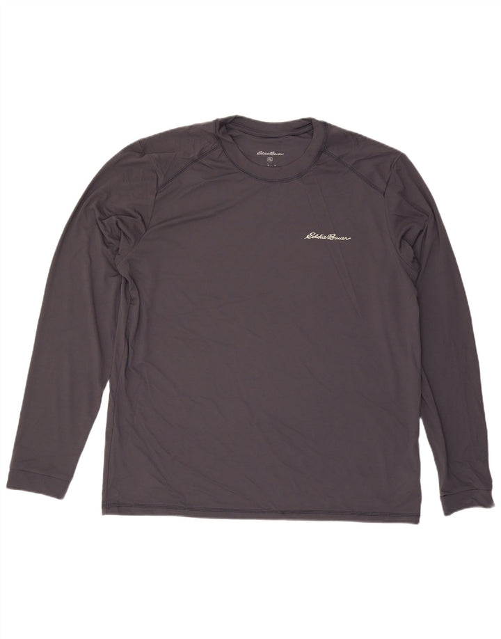 EDDIE BAUER Herren Grafik-Top Langarm XL Grau Polyester
