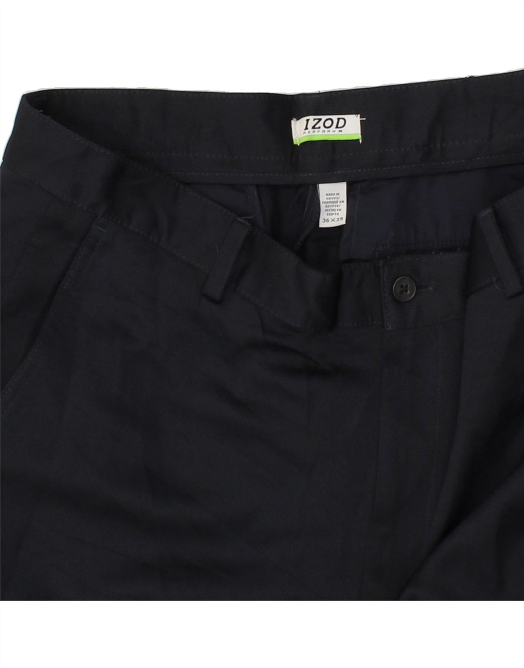 IZOD Mens Straight Chino Trousers W36 L29 Navy Blue Polyester Vintage Izod and Second-Hand Izod from Messina Hembry 