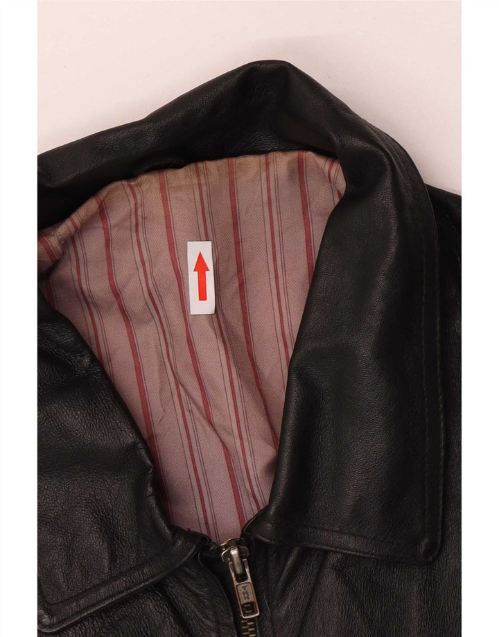 Vintage Herren Lederjacke UK 42 XL Schwarzes Leder
