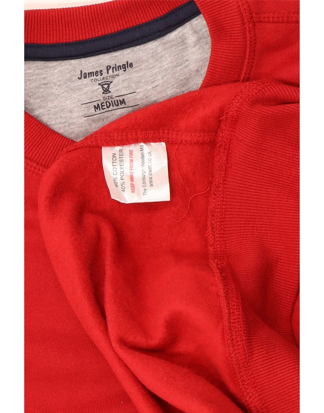 James Pringle Herren-Sweatshirt-Pullover, mittelrote Baumwolle