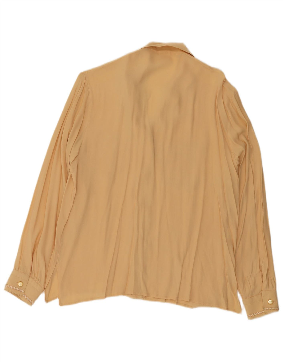 Vintage Damen Hemdbluse IT 46 Groß Beige Acetat