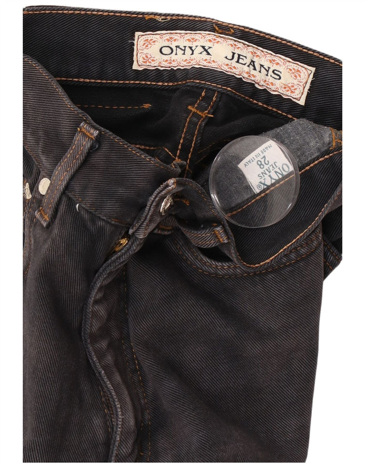 Onyx Damen Tapered Jeans W28 L31 Schwarze Baumwolle