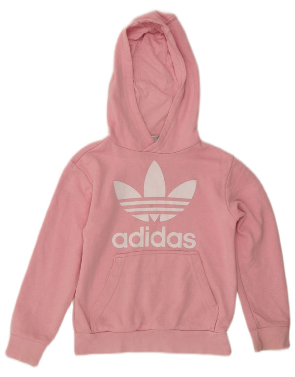 ADIDAS Mädchen-Kapuzenpullover mit Grafik, 7–8 Jahre, rosa Baumwolle