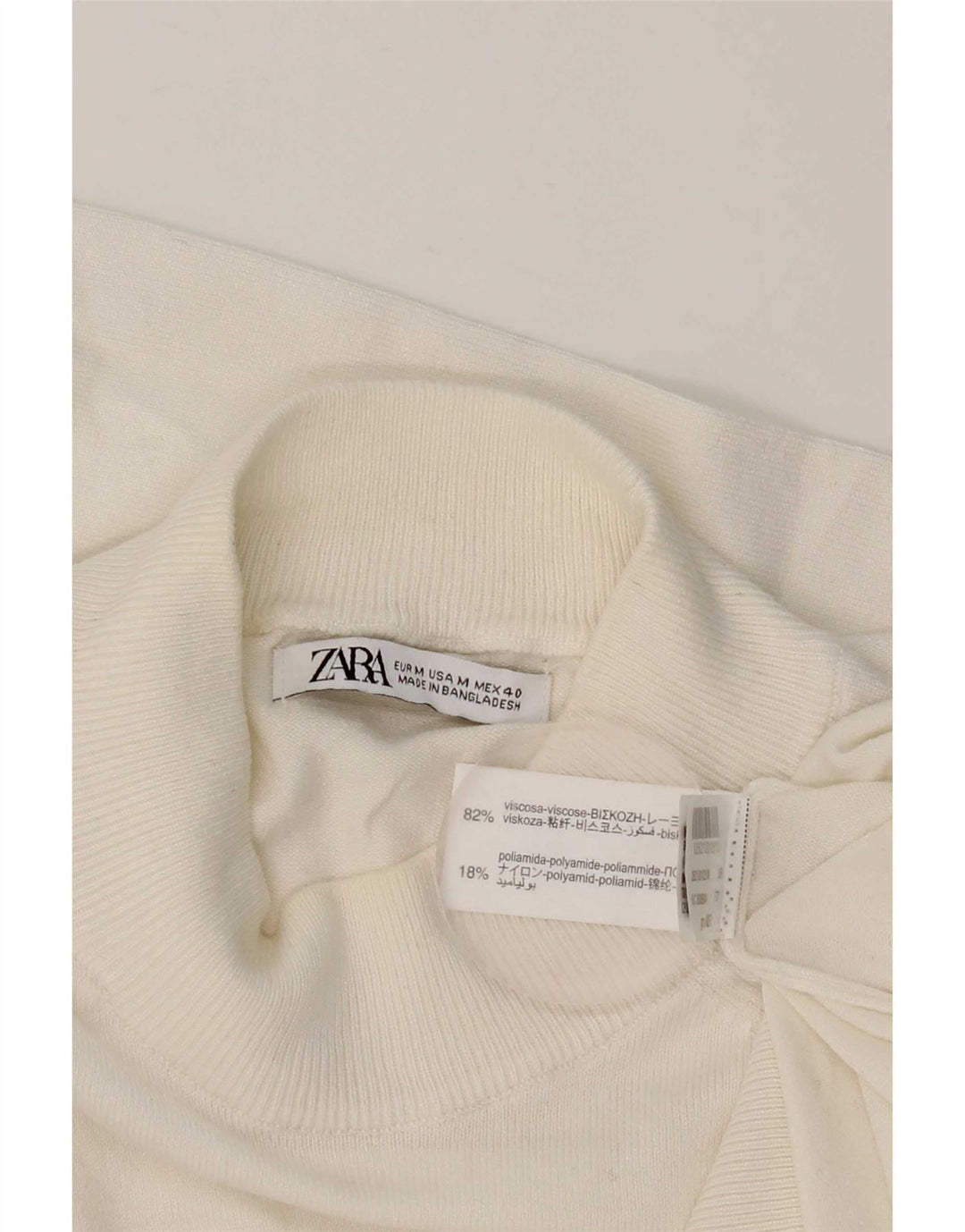 Rollkragenpullover für Herren von Zara, mittelweiße Viskose