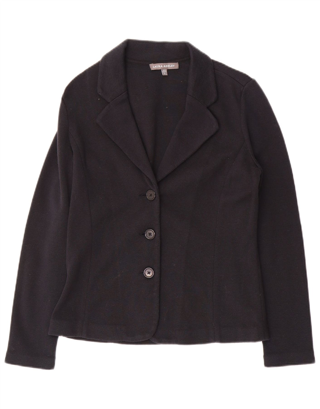 Laura Ashley Damen-Strickblazer mit 3 Knöpfen, Gr. 8, Marineblau, Baumwolle