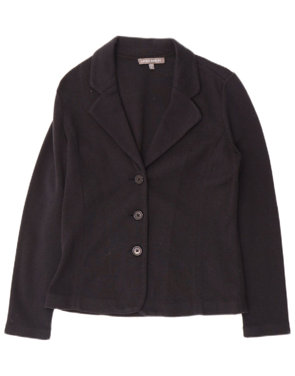 Laura Ashley Damen-Strickblazer mit 3 Knöpfen, Gr. 8, Marineblau, Baumwolle
