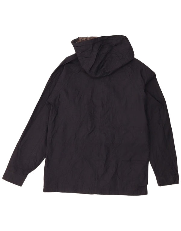 Jack & Jones Herren-Regenjacke mit Kapuze, UK 40, Größe L, marineblaues Nylon