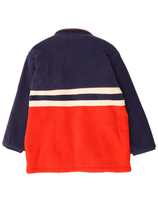 Vintage Herren Fleecejacke UK 40 Groß Marineblau Farbblock