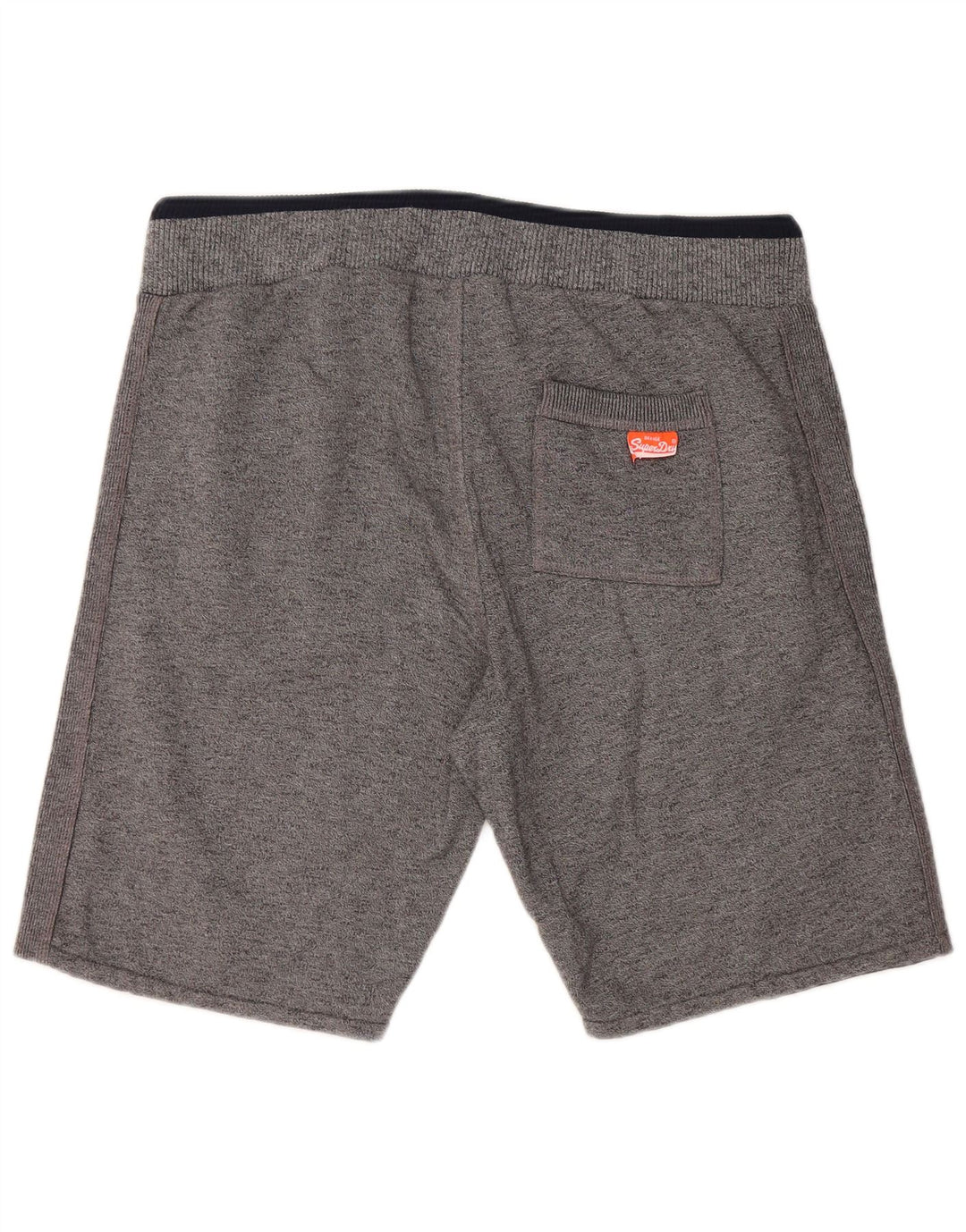 SUPERDRY Herren-Sportshorts mit schmaler Passform, große graue Baumwolle