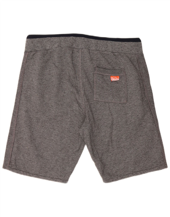 SUPERDRY Herren-Sportshorts mit schmaler Passform, große graue Baumwolle