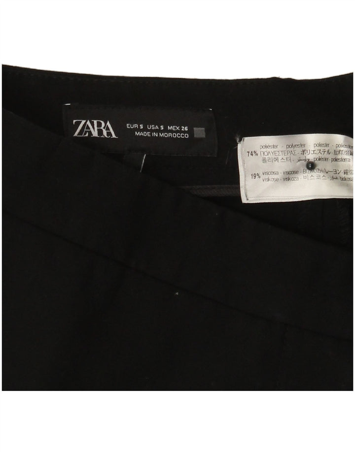 ZARA Damen Bootcut-Anzughose, Größe S, W26, L32, Schwarz, Polyester