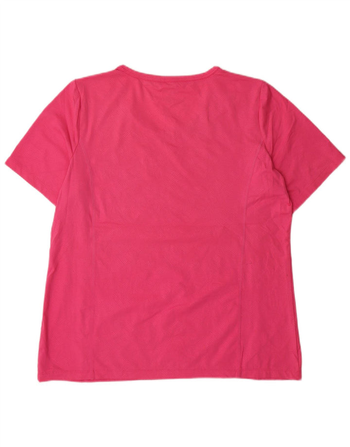 Champion Damen T-Shirt Top UK 16 Large Rosa Geometrisch Polyester Sport