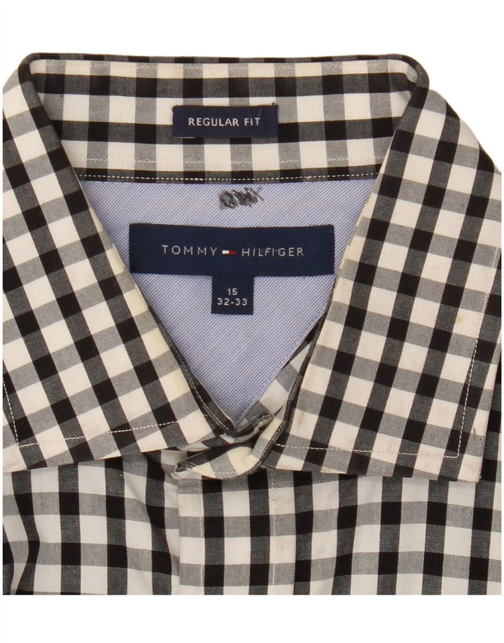 Tommy Hilfiger Herren-Hemd mit normaler Passform, Größe 15, mittelschwarz, kariert