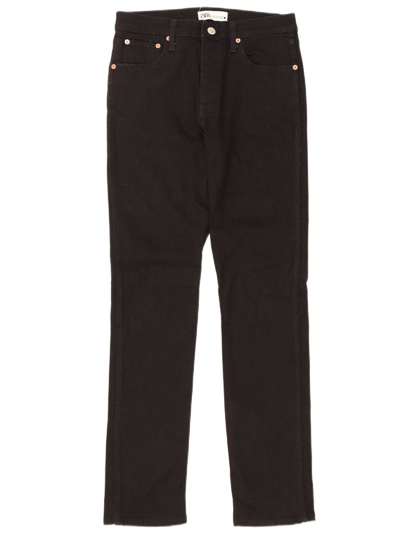 Zara Damen Slim Jeans EU 40 Medium W30 L32 Schwarze Baumwolle