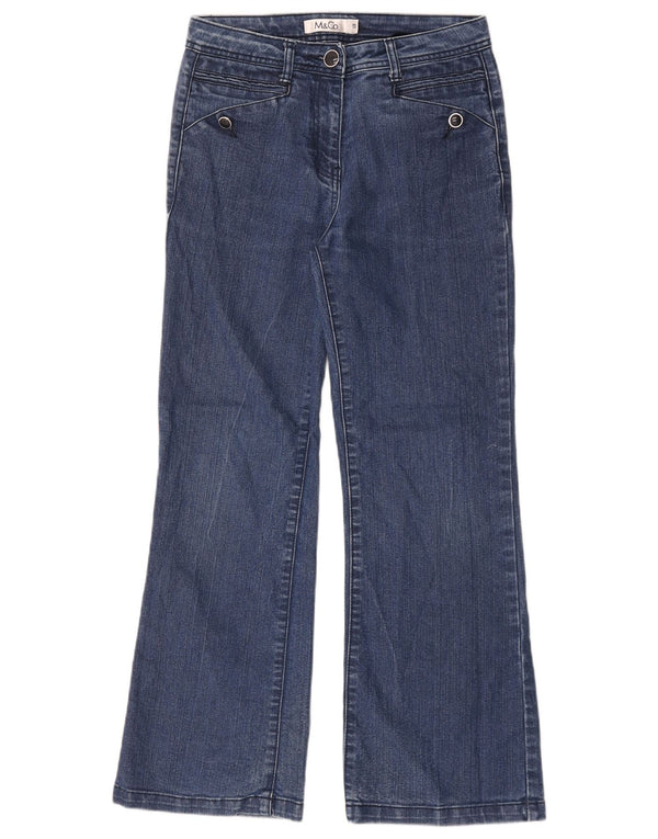 M&Co Damen Bootcut Jeans UK 10 Small W28 L28 Blaue Viskose