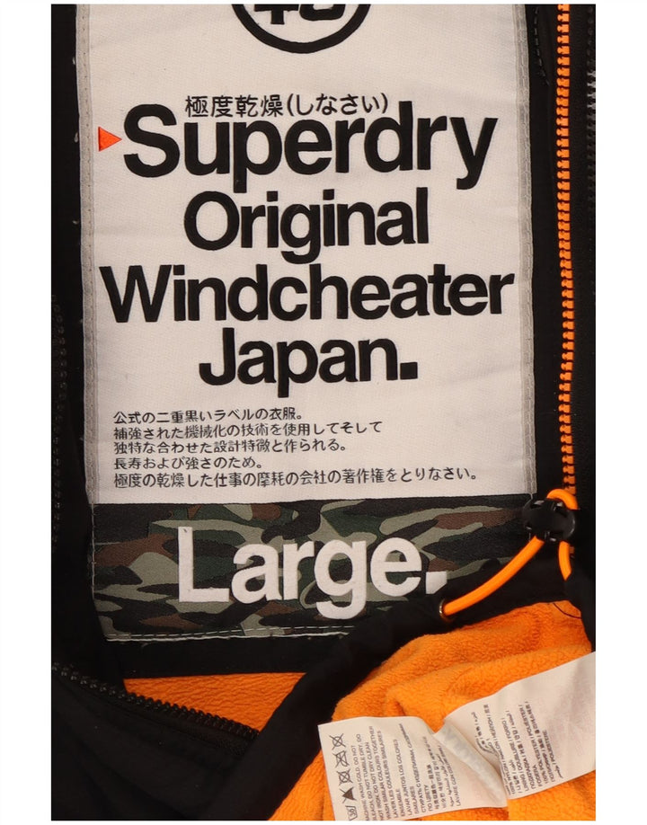 Superdry Damen Windcheater Windjacke UK 16 Large Schwarz