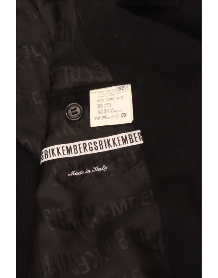 Bikkembergs Herrenmantel IT 52 XL Schwarze Wolle