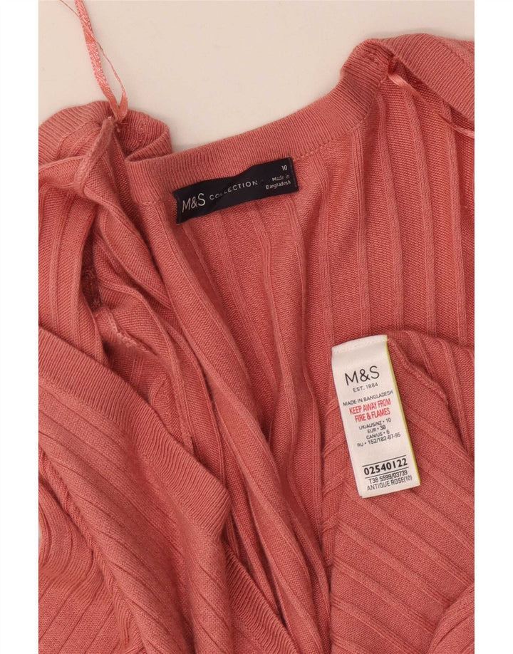 Marks & Spencer Damen Longline Open Cardigan Pullover UK 10 Small Pink