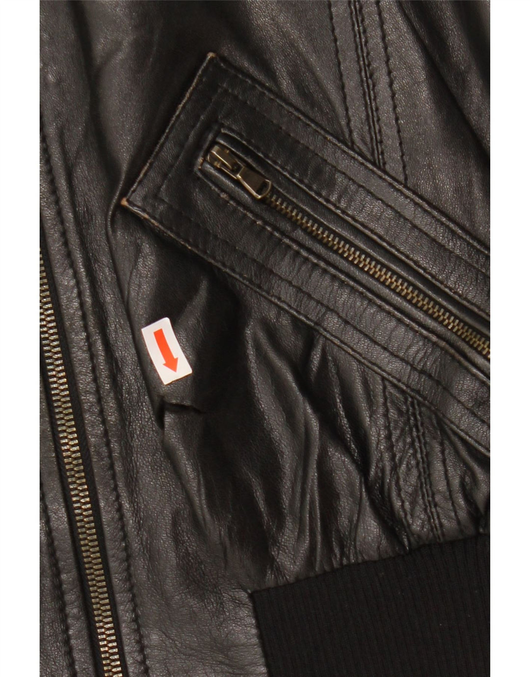 CINTI Damen Crop Bomber Lederjacke IT 46 Großes schwarzes Leder