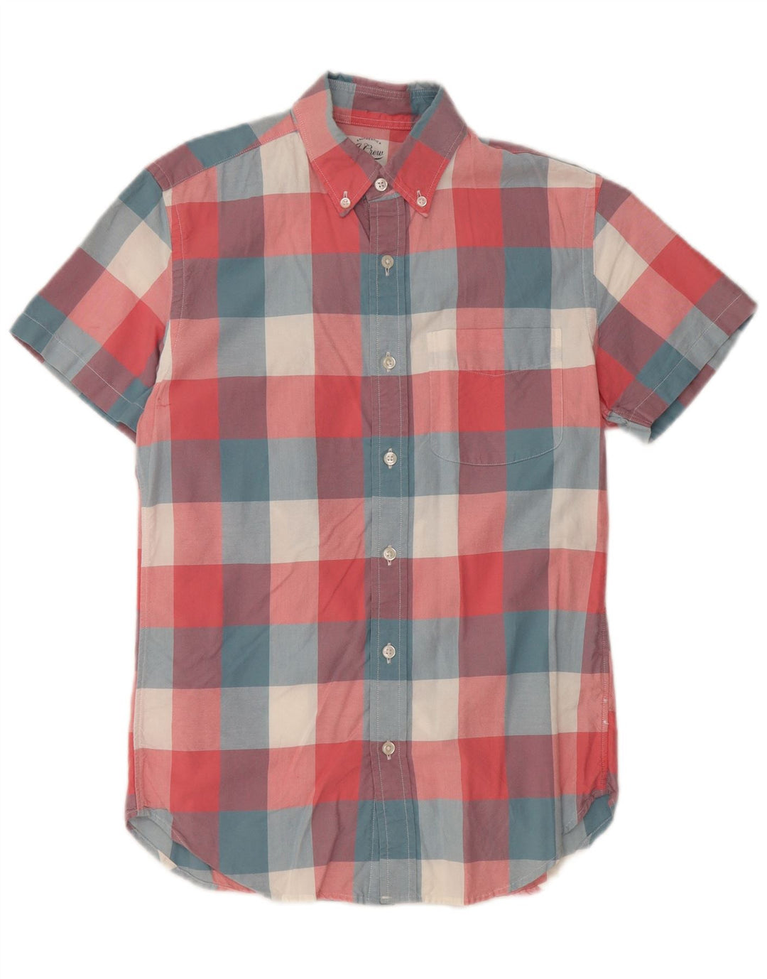 J. CREW Herren Kurzarmhemd XS Mehrfarbig kariert Baumwolle