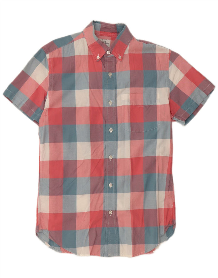 J. CREW Herren Kurzarmhemd XS Mehrfarbig kariert Baumwolle