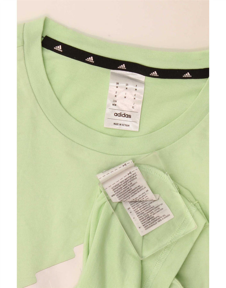 Adidas Herren Grafik-T-Shirt aus mittelgrüner Baumwolle