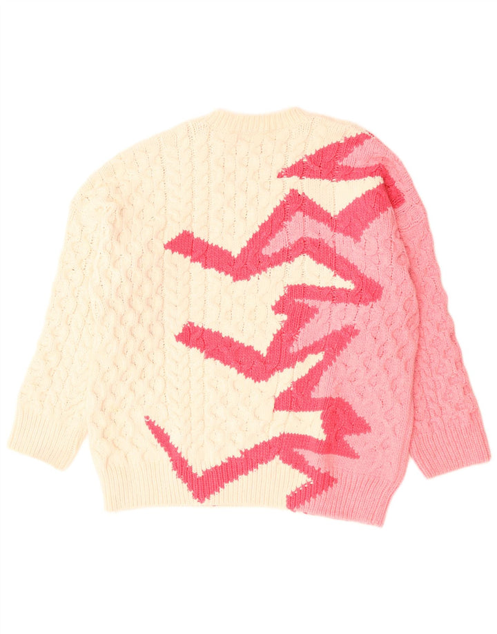 Zara Damen-Pullover mit Rundhalsausschnitt, Gr. 14, Medium, gebrochenes Weiß, Polyester