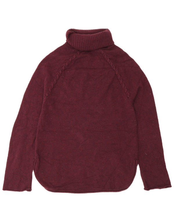 Jigsaw Damen-Pullover mit Rollkragen, UK 6, XS, Burgunderrot, Wolle