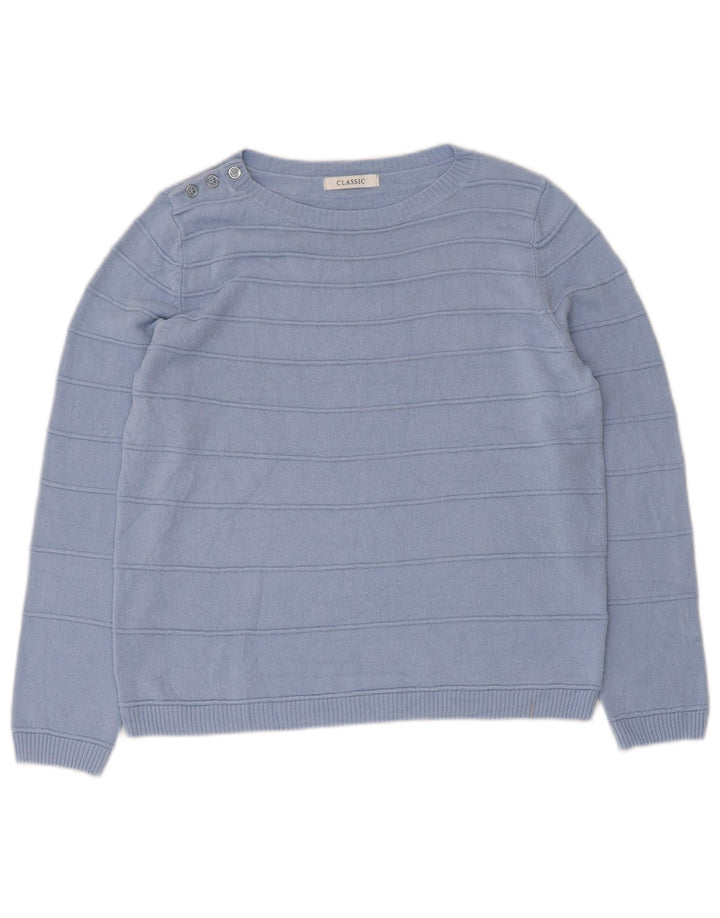 Marks & Spencer Damen-Pullover mit klassischem U-Boot-Ausschnitt, Gr. 12, Mittelblau