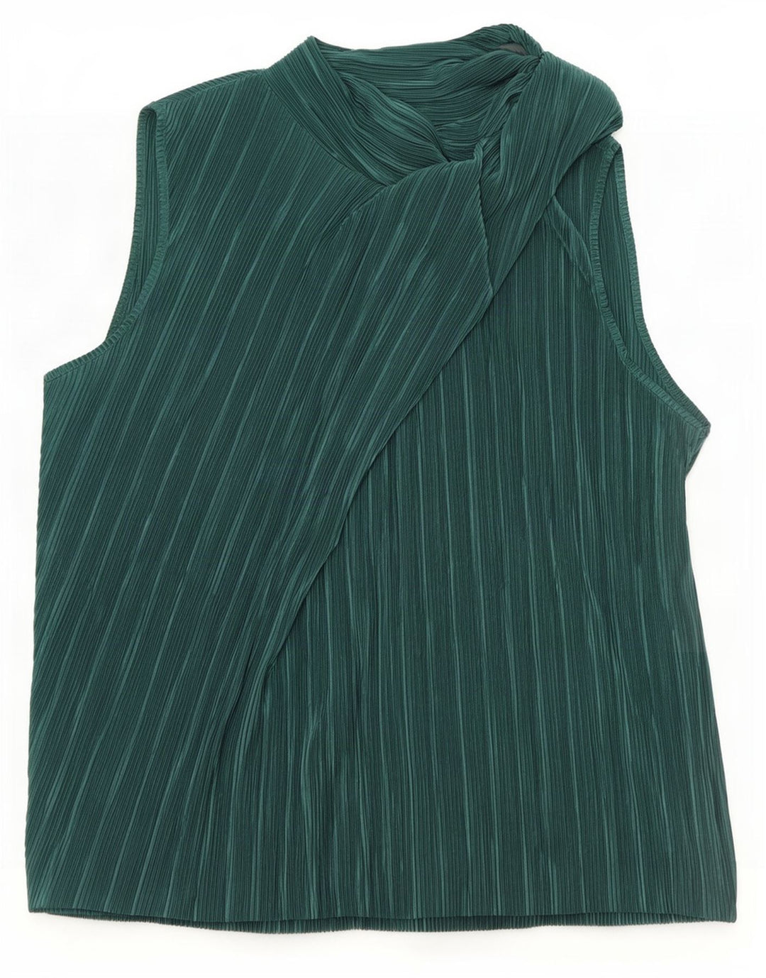 Ärmelloses Blusenoberteil für Damen von Zara, Gr. 44, groß, grün gestreift, aus Polyester