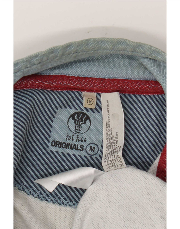 Fat Face Herren-Sweatshirt mit Reißverschluss am Hals, mittelblaue Baumwolle