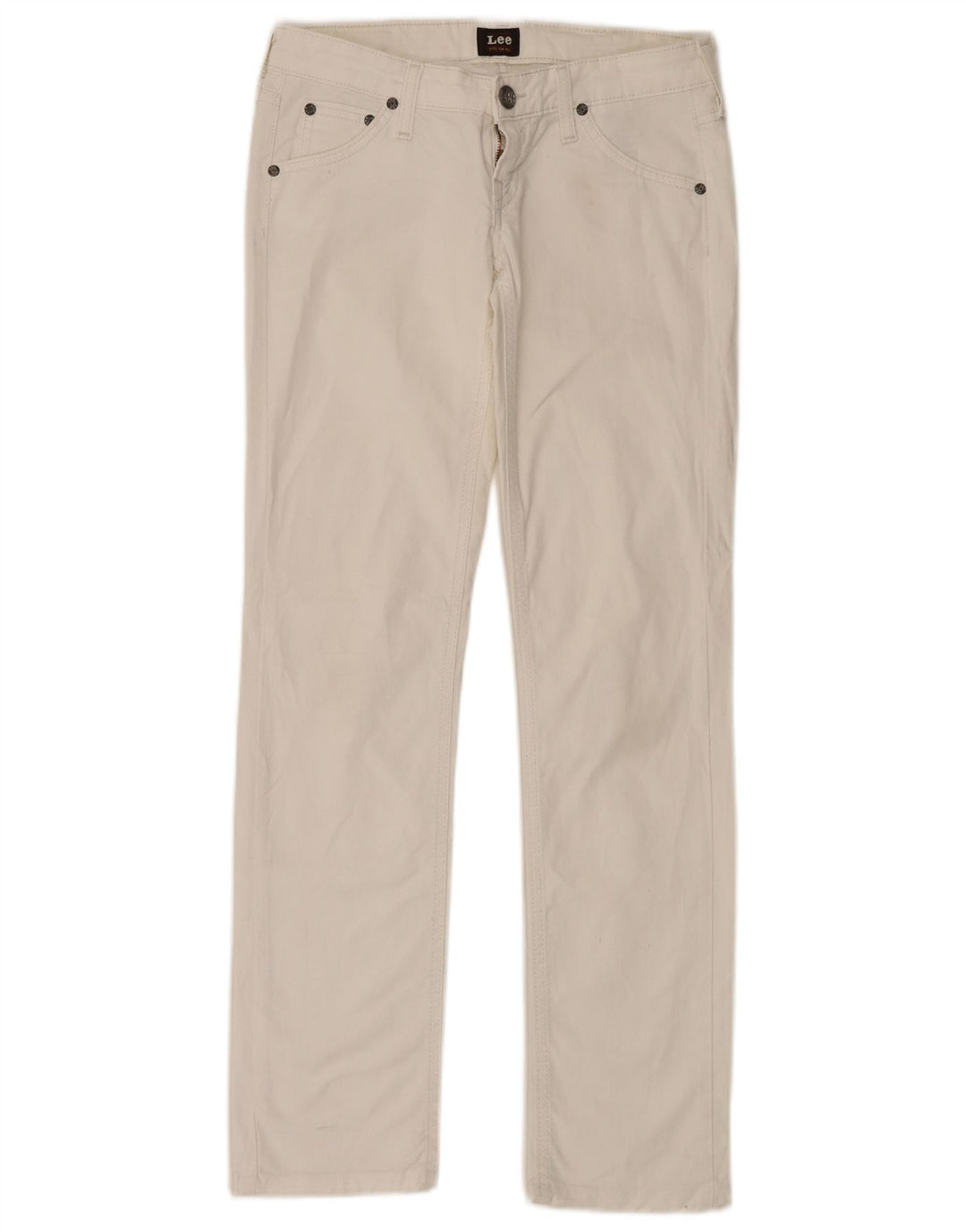 LEE Damen Straight Jeans W26 L33 Weiße Baumwolle