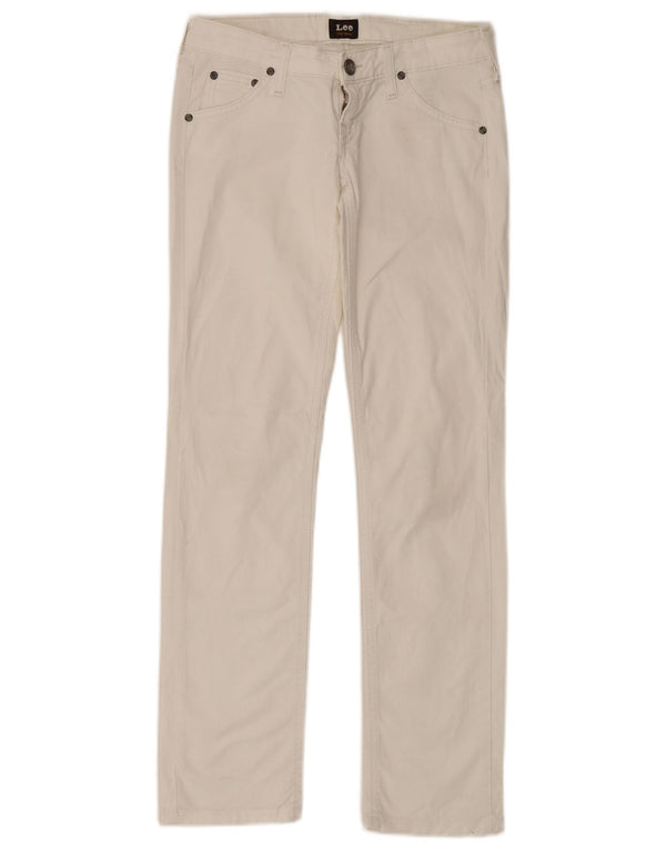 LEE Damen Straight Jeans W26 L33 Weiße Baumwolle