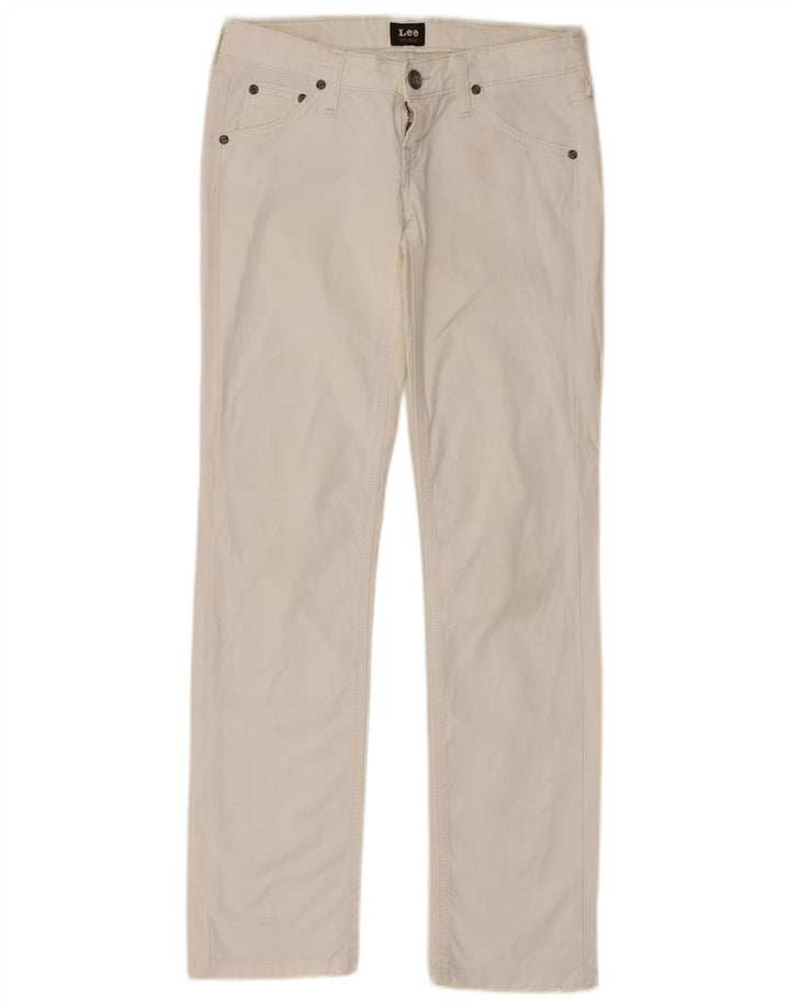 LEE Damen Straight Jeans W26 L33 Weiße Baumwolle