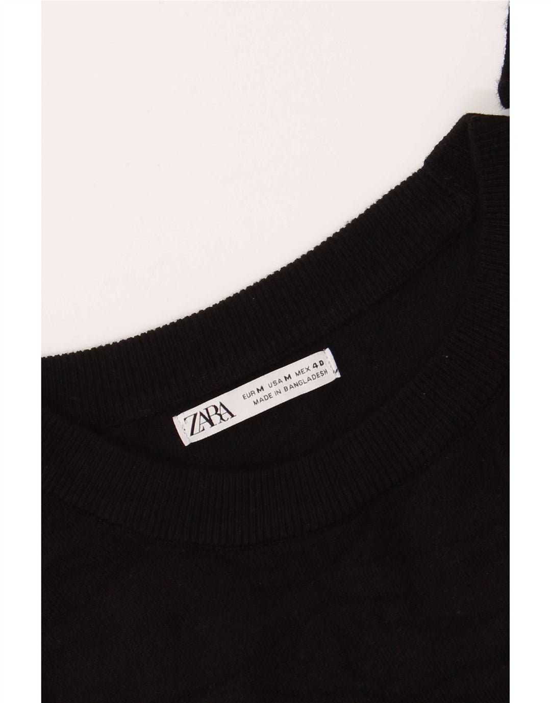 Zara Herren-Pullover mit U-Boot-Ausschnitt, Mittelschwarz