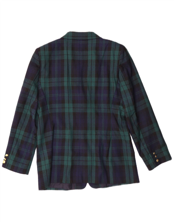 LUISA SPAGNOLI Damen Blazer Jacke IT 46 Large Green Plaid Classic