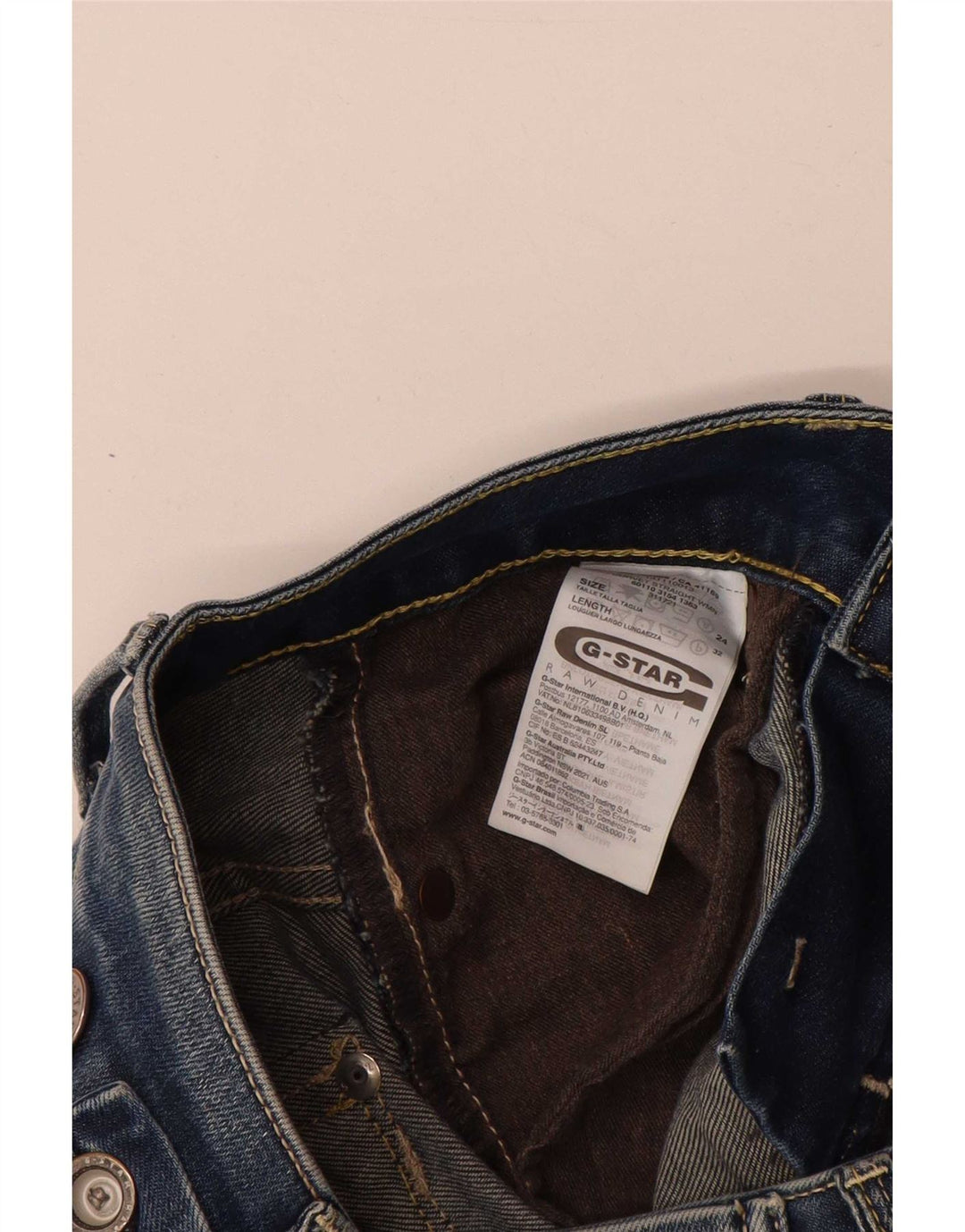 G-Star Damen Straight Jeans W24 L28 Blaue Baumwolle
