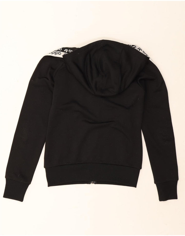Adidas Damen Graphic Zip Hoodie Pullover UK 8 Small Schwarz Polyester